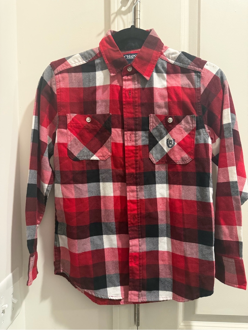 Boy’s M (10-12) Chaps Red Plaid Button-Down Shirt